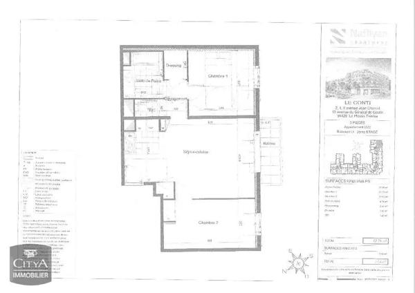 Appartement à louer 3 pièces 62.76m² Le Plessis-Trévise (94420)