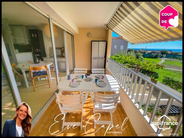 Appartement à vendre 3 pièces LE CAP D'AGDE (34), 2 chambres, place de parking, vue Mer. Secteur Richelieu / Rochelongue
