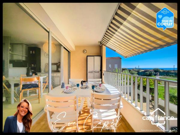 Appartement à vendre 3 pièces LE CAP D'AGDE (34), 2 chambres, place de parking, vue Mer. Secteur Richelieu / Rochelongue