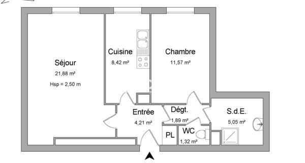 Location Appartement 2 pièces 54.34 m² - Courbevoie 92400