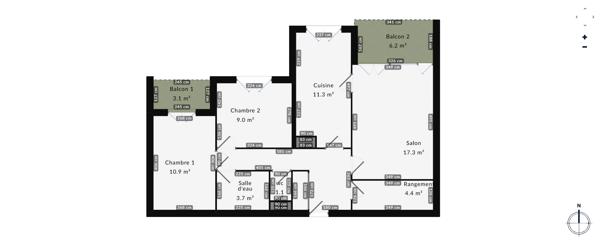 Appartement Les Ponts de Cé 3 pièces avec balcon 67 m²