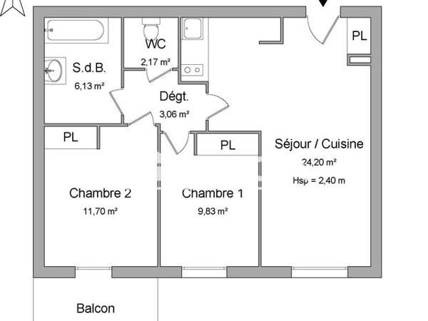 Location Appartement 3 pièces 57.1 m² - 610 BOULEVARD DE HERNE Henin Beaumont 62110