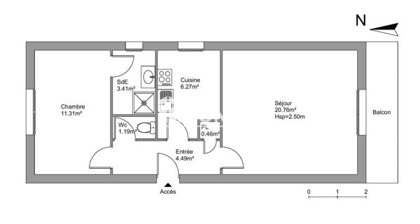 Location Appartement 2 pièces 47.89 m² - Jonzac 17500