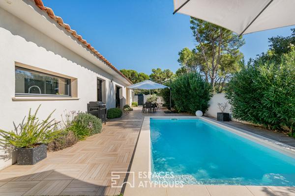 Villa contemporaine : volumes épurés et plain-pied