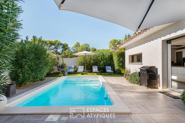 Villa contemporaine : volumes épurés et plain-pied