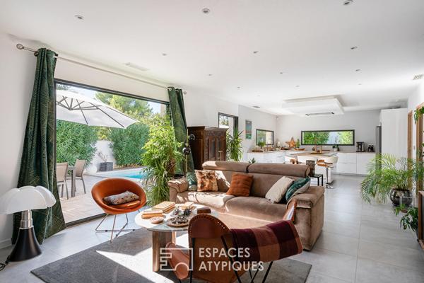 Villa contemporaine : volumes épurés et plain-pied