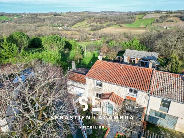 Dénat (81120) Maison en pierre rénovée – Dépendances et studio indépendant – Terrain arboré 1 626 m²