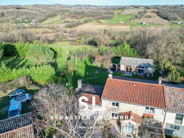 Dénat (81120) Maison en pierre rénovée – Dépendances et studio indépendant – Terrain arboré 1 626 m²