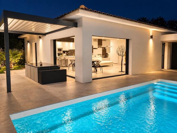 SAINT-CYR-SUR-MER — MAISON CONTEMPORAINE PLAIN-PIED 132 M² AVEC PISCINE — 4 CHAMBRES