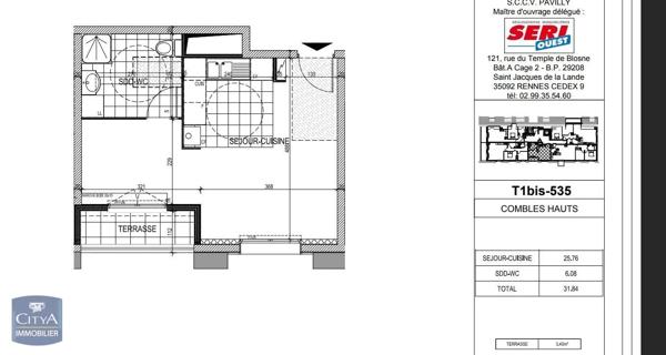 Appartement à louer 1 pièce 31.71m² Darnétal (76160)