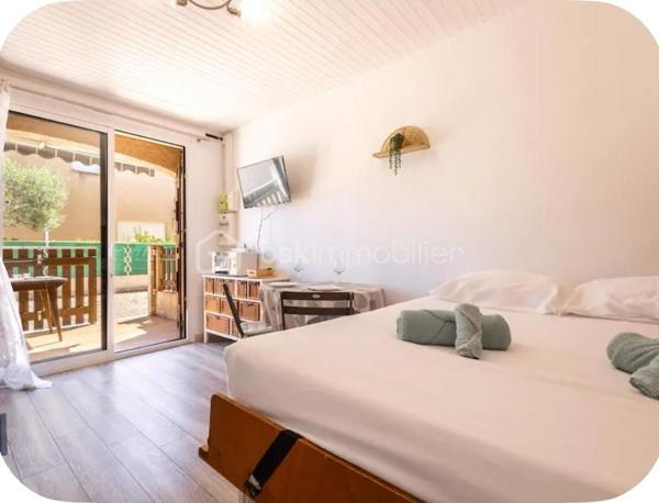 Découvrez ce charmant studio meublé de 19 m², entièrement refait à neuf, situé au rez-de-chaussée d'une petite copropriété au calme absolu. 

Atouts majeurs :
• Logement clés en main : entièrement équipé avec du mobilier et de l'électroménager neufs.
• Confort moderne : climatisation réversible, menuiseries en PVC double vitrage et store.
• Aménagement optimisé : lit escamotable en 140 pour un gain de place maximal, TV incluse et WC séparé.
• Rangements pratiques : présence d'un cagibi privatif.
• Espaces communs : profitez d'un barbecue et d'un étendoir collectifs. 

Facilités & Localisation :
• Stationnement facile juste devant le studio.
• Emplacement de choix à seulement 5 minutes à pied de la plage. 

Côté copropriété :
• Faibles charges : seulement 48 € par an grâce à un syndic bénévole. 

Rentabilité exceptionnelle & Flexibilité :
Le studio est actuellement libre de toute occupation. Très fort rendement locatif :
• Location hivernale : 500 € / mois.
• Saison touristique (Juillet/Août) : géré par conciergerie avec un rendement net entre 1300 € et 1500 € par mois. 

Pour plus d'informations ou pour organiser une visite, contactez moi dès maintenant.