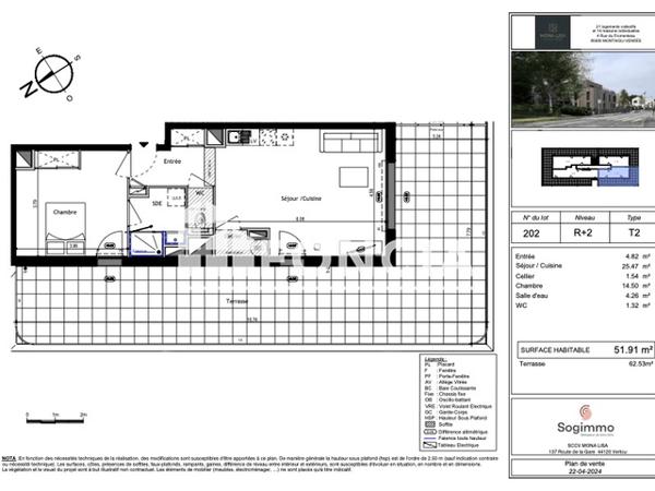 Location Appartement meublé 2 pièces 51.91 m² - Montaigu Vendee 85600