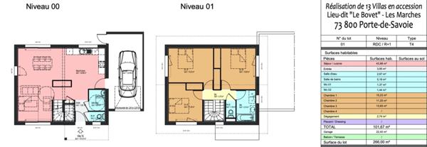 Maison à vendre 4 pièces LES MARCHES (73) - 101,67 M2