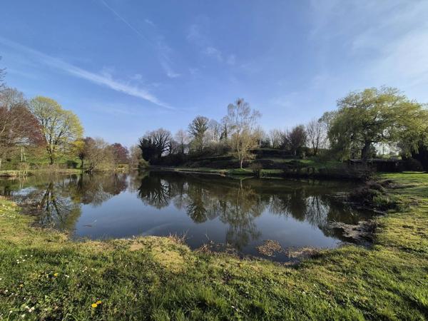 LE BOURGNEUF LA FORET -Terrain de loisir avec Etang de 1800 m² et un chalet de 20 m²