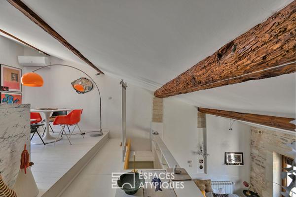 Appartement de type loft avec terrasse sur les toits
