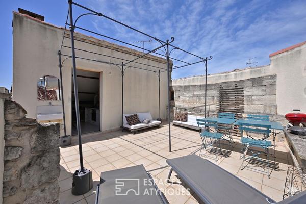 Appartement de type loft avec terrasse sur les toits