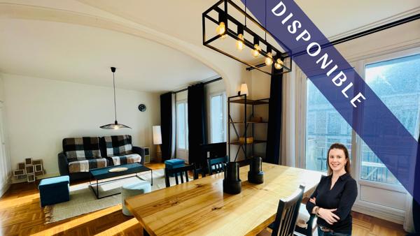 Grand Appartement T2 Meublé 58 m² au Centre ville Avec Balcon et Parking Privé