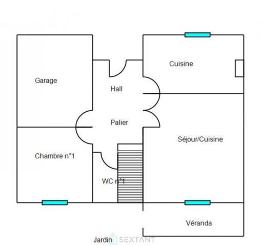 Maison 2 faces 5 pièces avec garage et jardins