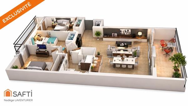 Confortable 4 pièces - 92m² - Ajaccio