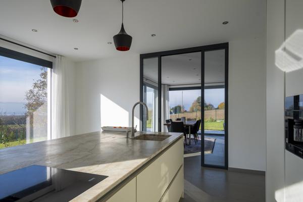 Loisin (74140) Villa contemporaine 2023 avec vue lac Léman, 207 m² habitables et terrasse panoramique