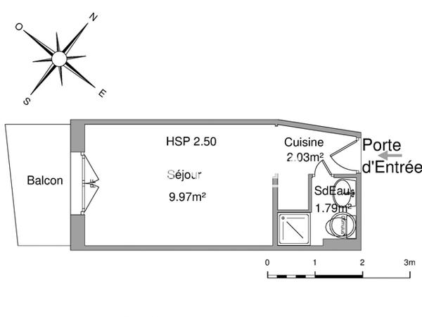 Location Studio meublé 13.79 m² - 3 AVENUE D'IASSY Poitiers 86000