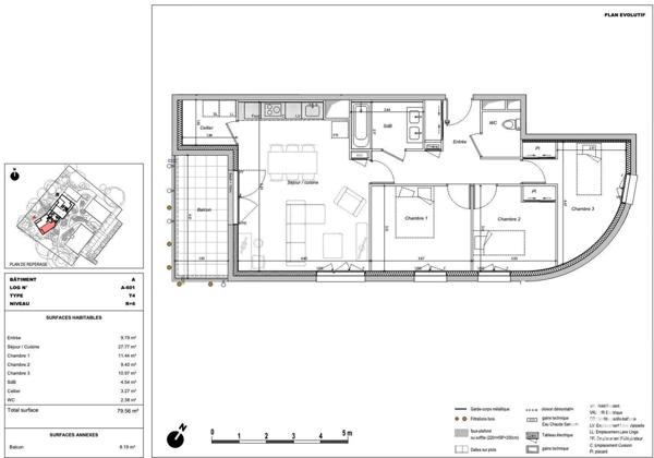 Appartement à vendre 4 pièces 80 m² Saint-Herblain