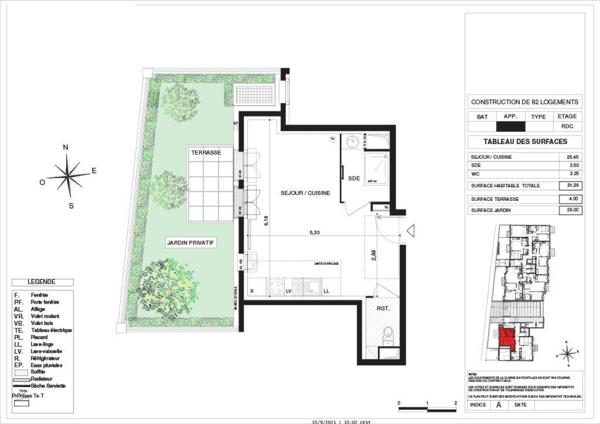 Appartement à VILLIERS-SUR-MARNE, 94350 - 1 pièce 31m²