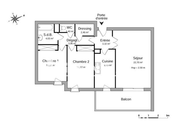 Location Appartement 3 pièces 69.6 m² - LES JARDINS DU VALLON Aix-la-duranne 13100