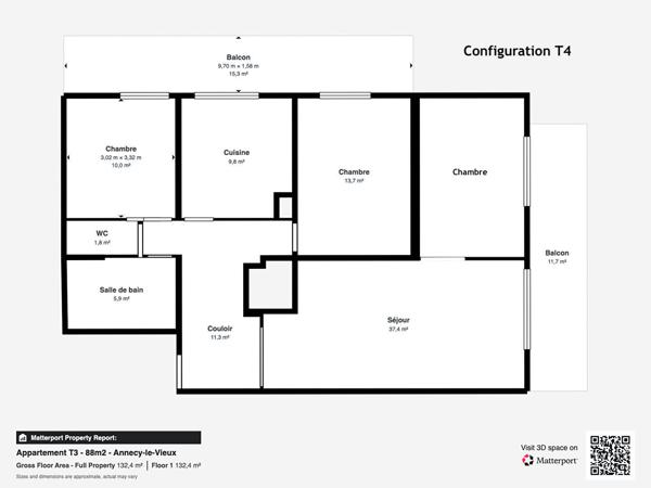 Albigny - Appartement 88.92 m2 Annecy-le-Vieux
