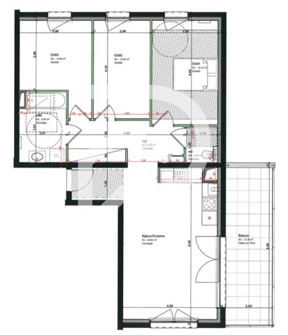 Appartement 4 pièces 77.83 m2