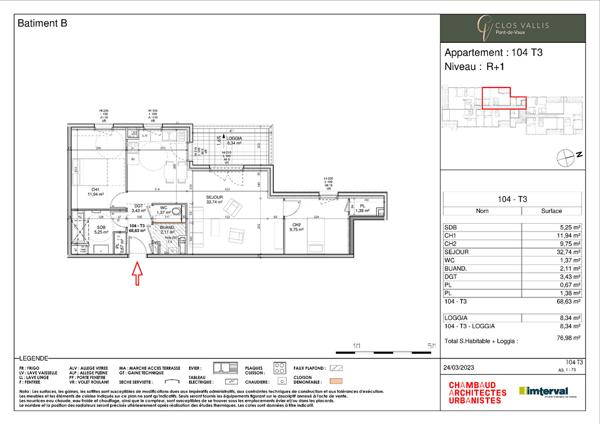 Appartement 3 pièces 69 m2