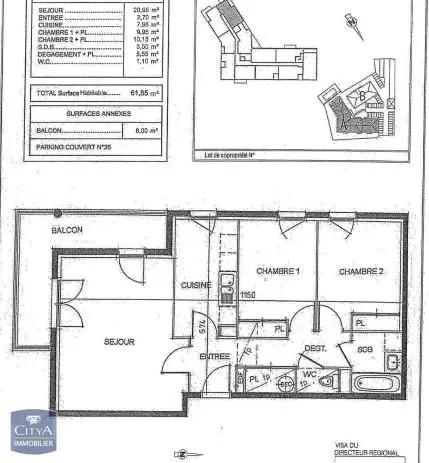 Appartement à louer 3 pièces 61.85m² Yvetot (76190)
