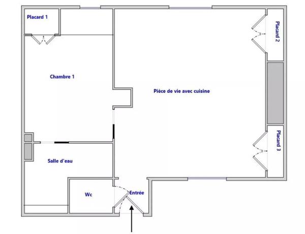 BELLECOUR – RUE VICTOR HUGO - T1 bis de 32,47 m² :
