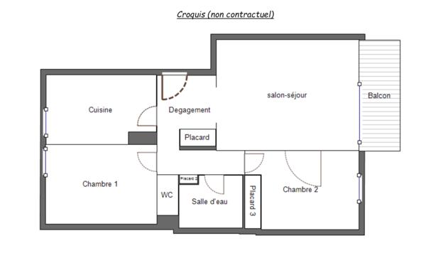 T3 traversant lumineux-balcon sud-parking-cave-DPE B-Rés. Parc à ballons