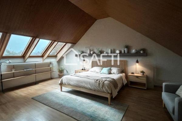 Amiens, Amiénoise avec jardin, 2 chambres, grand palier bureau.