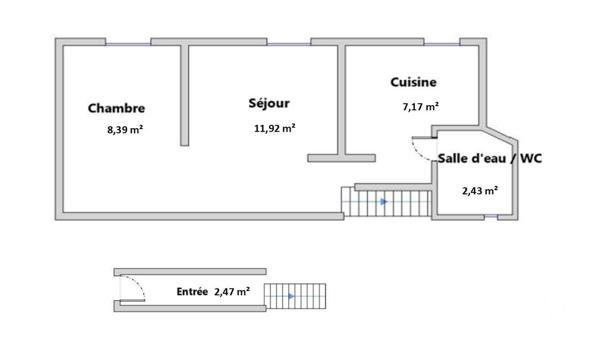 Appartement F2 à vendre  2 pièces - 31 m2 COLOMBES - 92