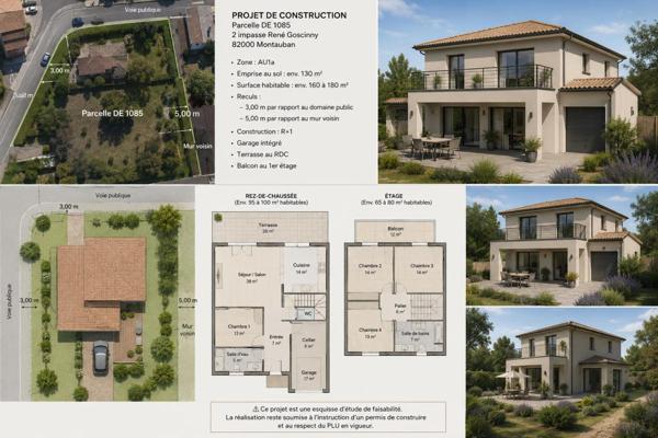 Montauban 82000,  Fonneuve Terrain  constructible et viabilisé et piscinable