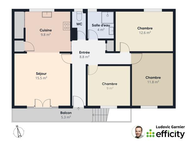 Maison
         4 pièces
        - 74 m² Exclusivité 129 900 € *