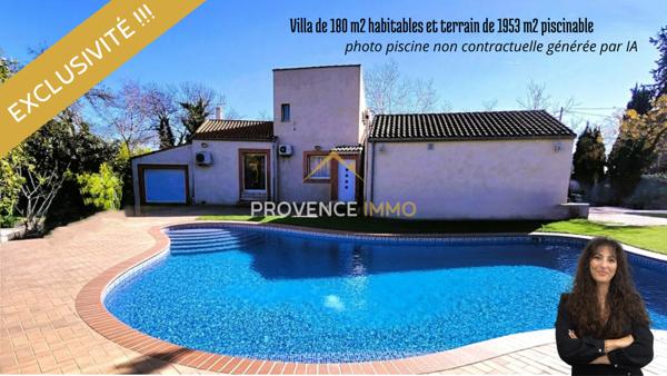 Marignane (13700) EXCLUSIVITE MARIGNANE !!!! Villa standing de 180 m2 sur 1953 m2 de terrain PISCINABLE