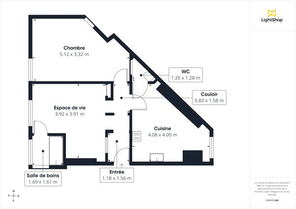 Appartement 2 pièces de 47 m² - Dernier étage avec ascenseur, calme et lumineux - Rue du Faubourg Montmartre