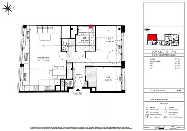 PARIS / MONTMARTRE – appartement 3 pièces neuf traversant à deux pas du Sacré Cœur