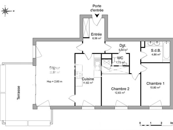 Location Appartement 3 pièces 76.07 m² - 6 RUE DU BON PASTEUR Strasbourg 67000