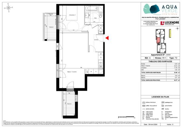 Achat appartement Lieusaint - 2 pièce(s) - 54 m² - 242 000 €