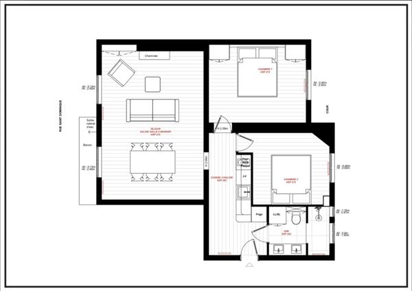 Appartement à vendre  3 pièces - 61,28 m2 PARIS - 75007