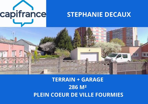 A VENDRE : Terrain - 286 m² - Centre ville Fourmies (59)
