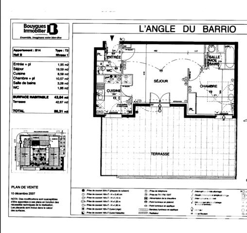 Appartement à vendre 2 pièces 43,85 m² Toulouse