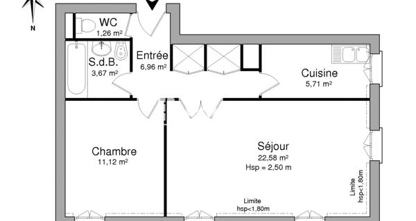 À vendre Appartement 2 pièces 51.3 m² - Châtenay-malabry 92290