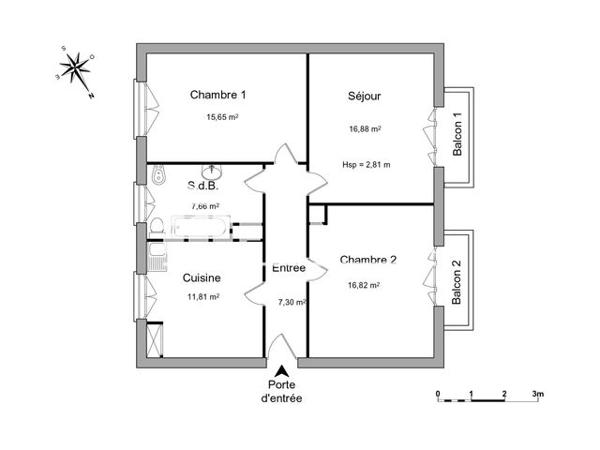 Location Appartement 3 pièces 75.01 m² - 11 RUE EDOUARD BENES Colmar 68000