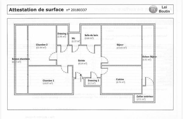Appartement 3 pièces - 63 m²
