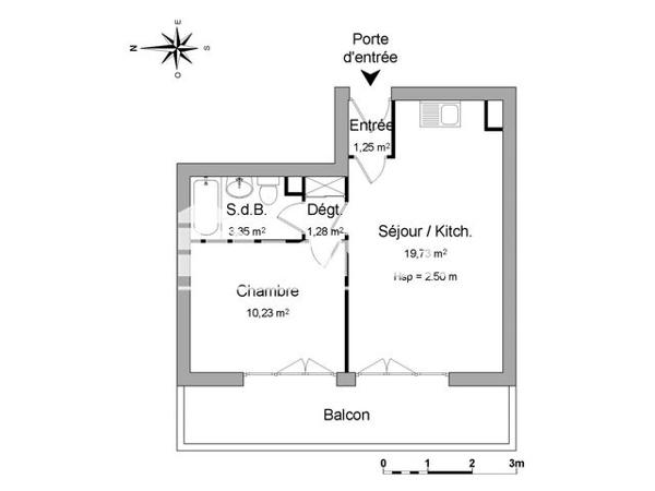 Location Appartement 2 pièces 35.84 m² - 239 AV A. BRIAND LE MALBOUSQUET Toulon 83200